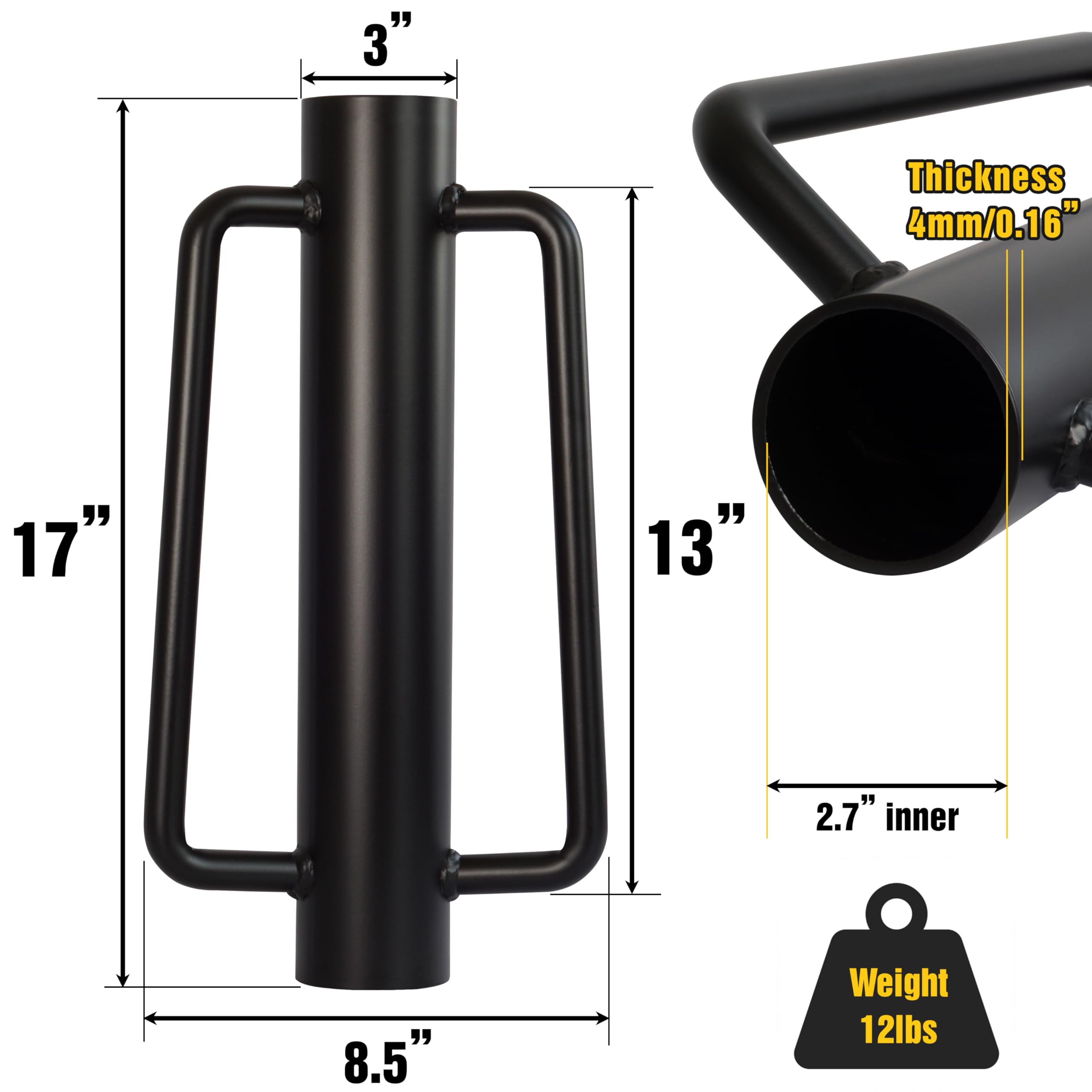 LADECH Fence Post Driver handle grip highlights comfortable leverage during installation.