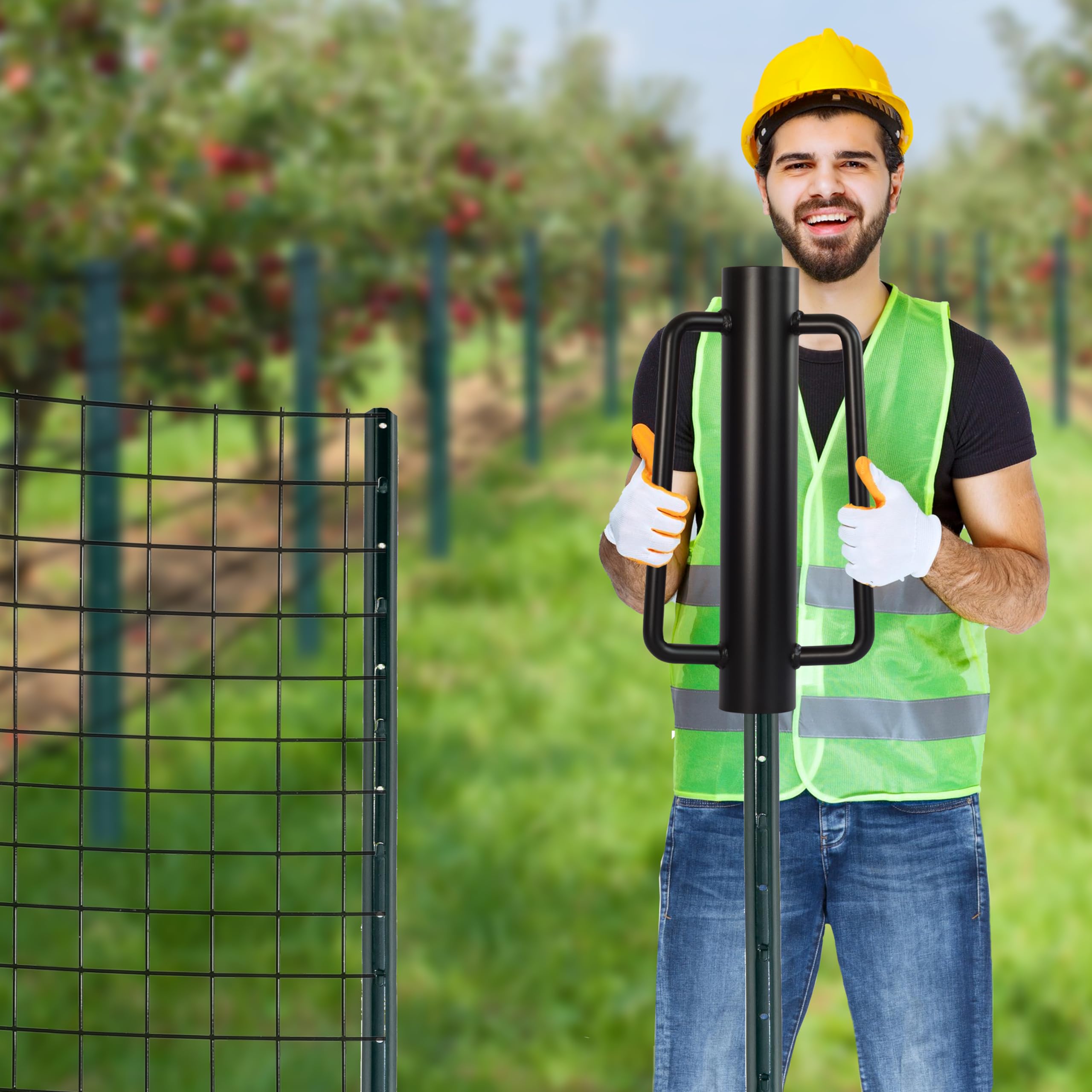 LADECH Fence Post Driver steel tube emphasizes long-term rust-resistant durability.