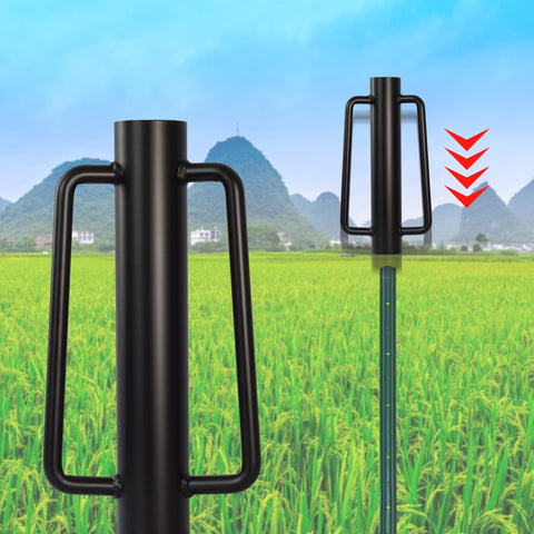 LADECH Fence Post Driver 12 lbs in use for efficient depth with less effort.
