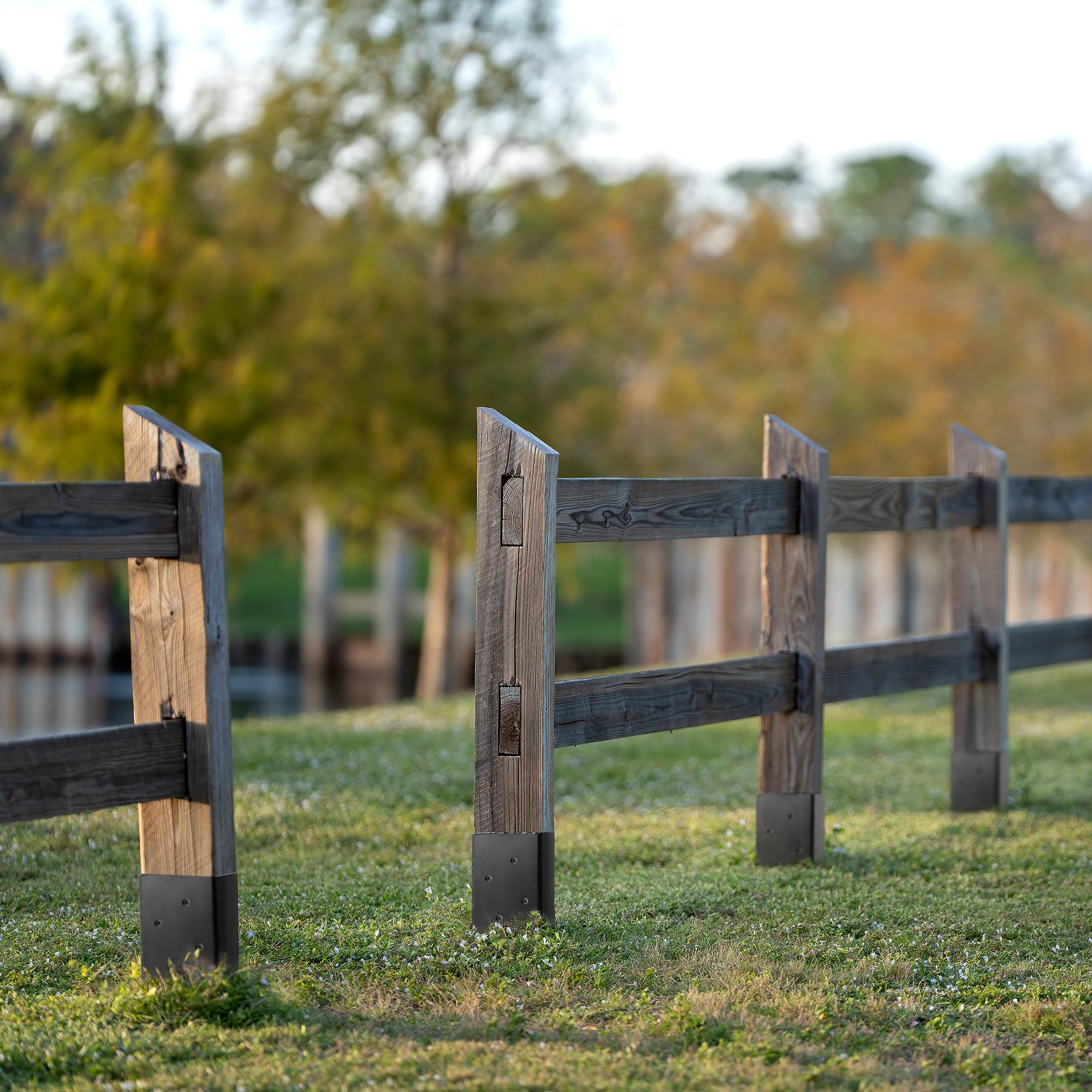 Garden fence post setup demonstrates stable outdoor support.