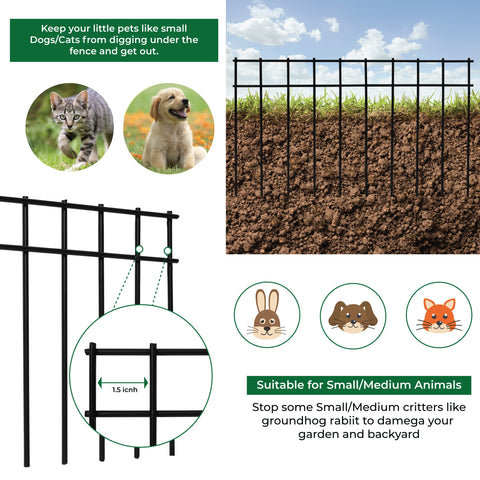 LADECH no-dig fence in black powder coat illustrating outdoor durability.