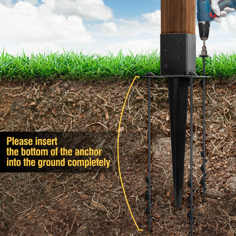 LADECH powder-coated post anchor protects wood from rot
