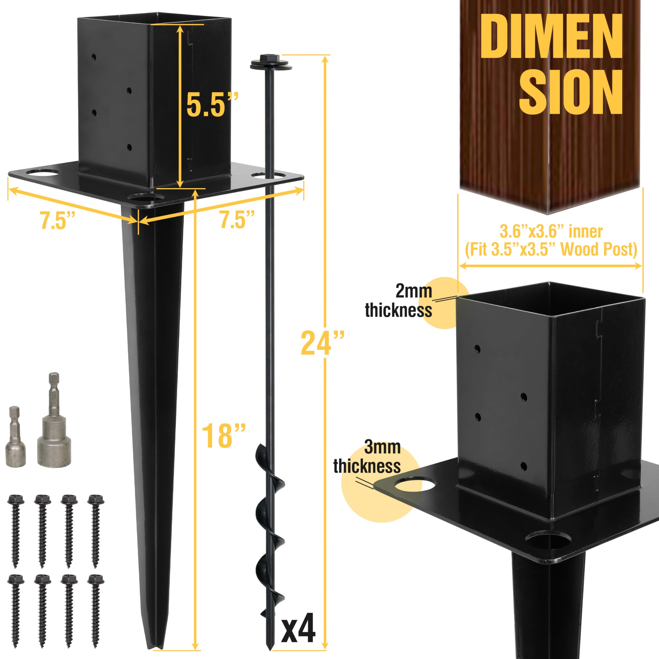 LADECH screw-in post anchor kit in action for fencing