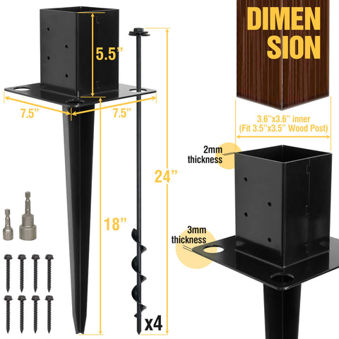 LADECH screw-in post anchor kit in action for fencing