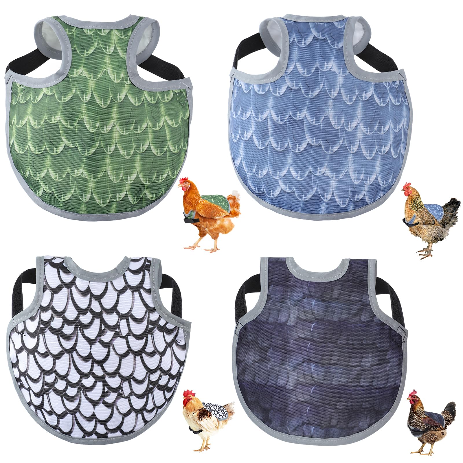 Laelr chicken saddle showing back protection during pecking and feather wear.