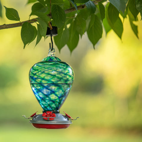 LaElvish Garden hanging feeder porch scene showcases easy-to-hang design.