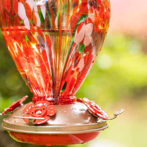 LaElvish Garden hummingbird feeder perch invites hummingbirds to rest and sip.