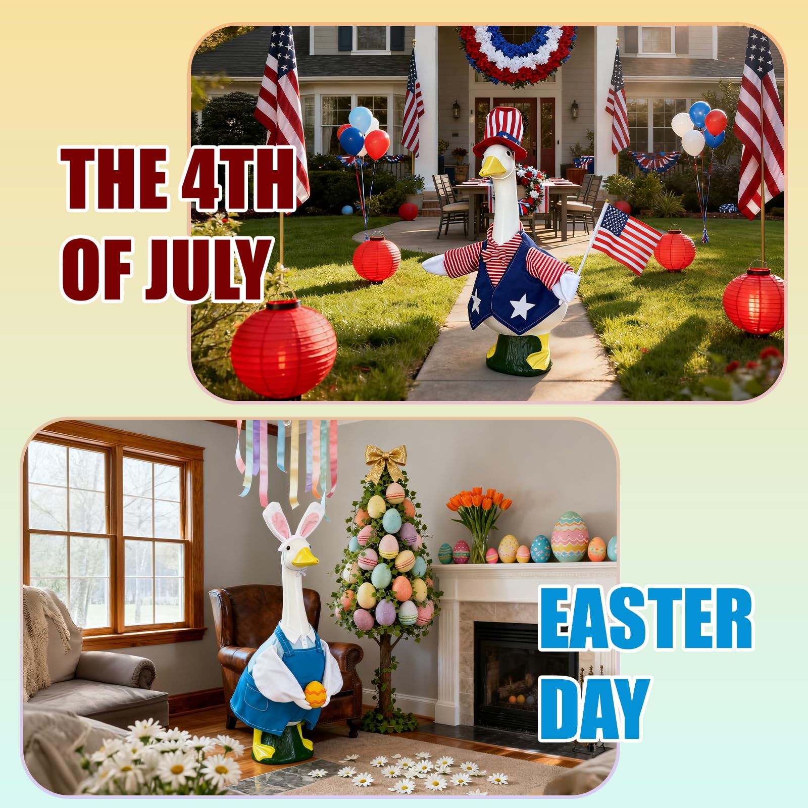 Lafans 8-set Easter goose outfit in pastel hues, cheerful vibe.