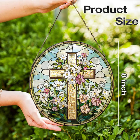 Lafans window-hanging suncatcher brightens porch or garden with reflections.