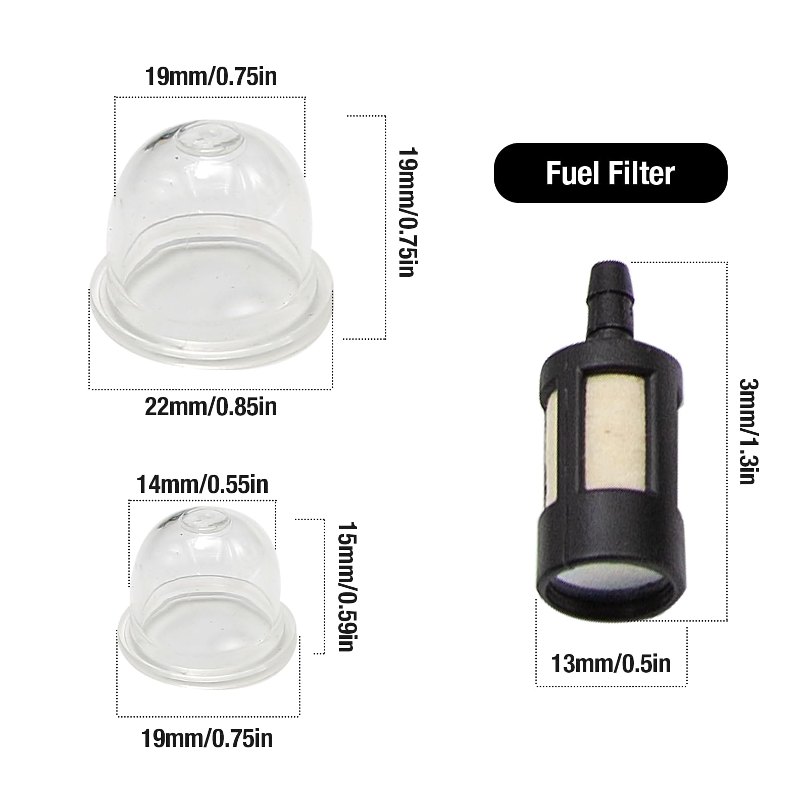 laffoonparts ac04122 white fuel filter compatible with Poulan