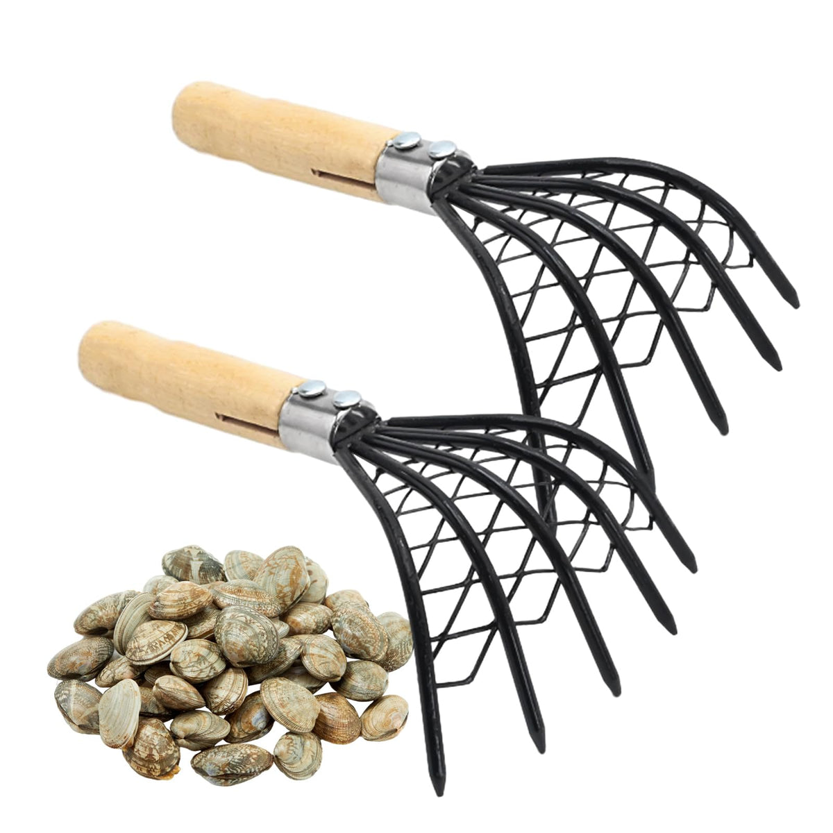 laffoonparts claw rake hand with basket ideal for quick beach clam digging.