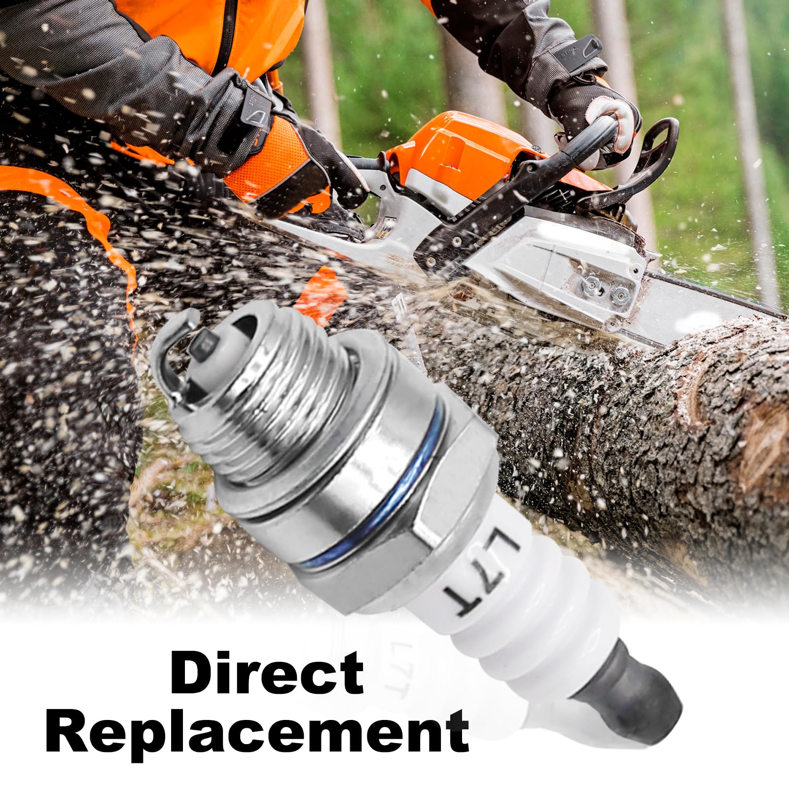 Laffoonparts spark plug kit Husqvarna compatibility supports diverse chain saw models.
