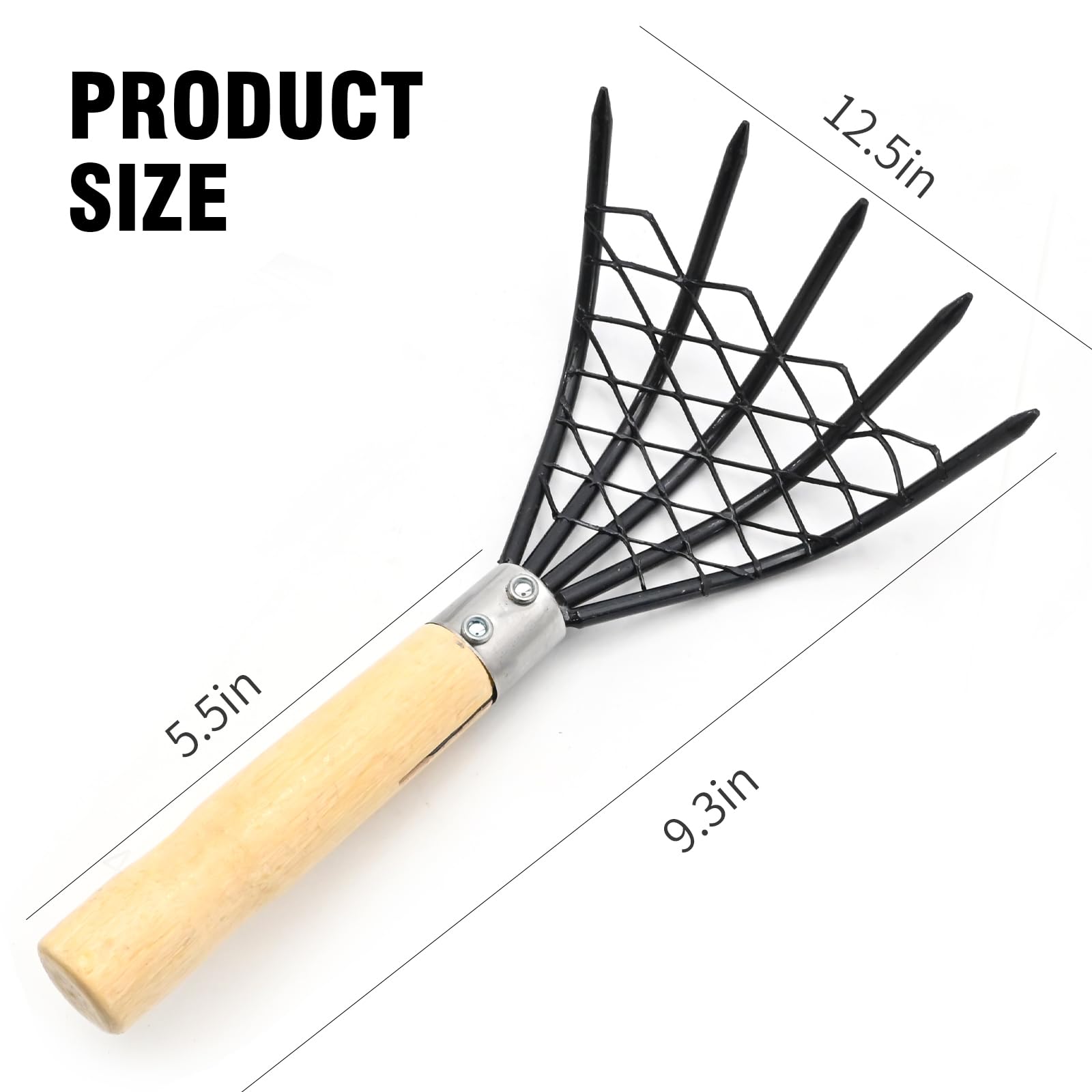 laffoonparts stainless steel claw rake resists rust for seaside use.
