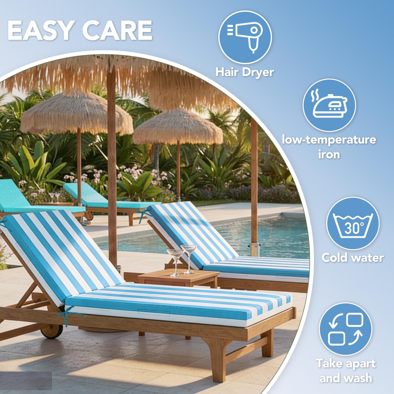 L'AGRATY cushions with handles stay attached and easy to move.