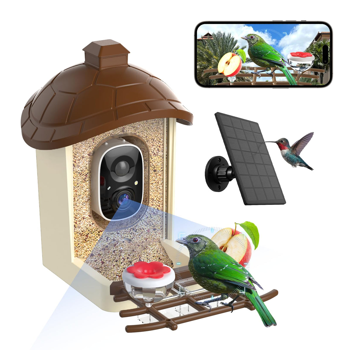 Lagriner Bird Feeder Camera front view for easy backyard observation