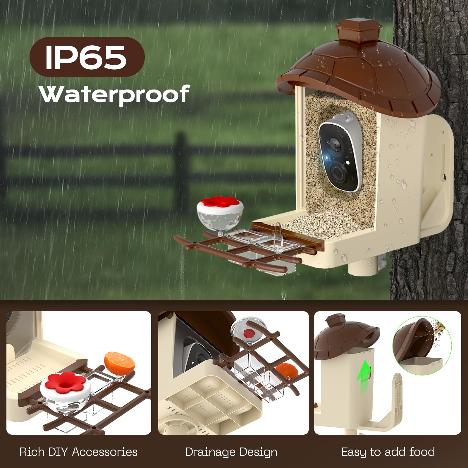 Lagriner IP65 weatherproof design withstands outdoor conditions