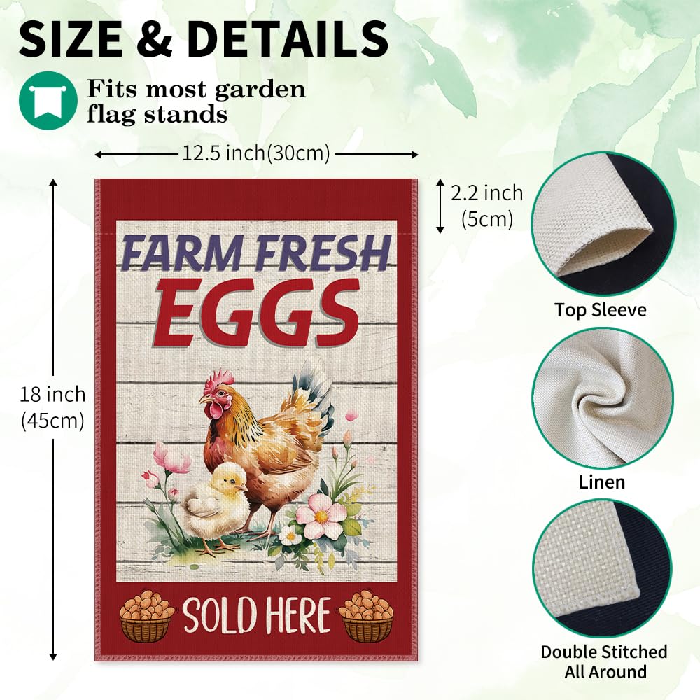 LAGZDFC Farm Fresh Eggs banner highlights fresh produce in garden displays.