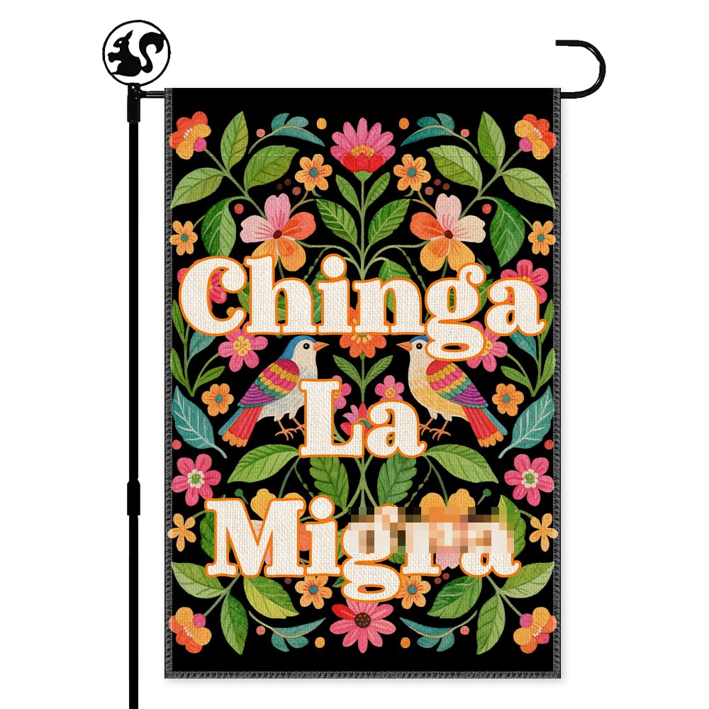 LAGZDFC Immigrant Rights Garden Flag, front view with double-sided printing for clear patterns.