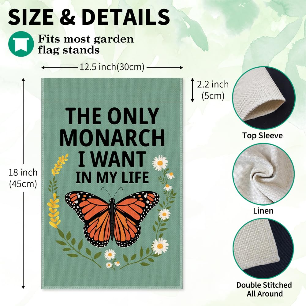 LAGZDFC monarch garden flag, double-sided visibility from both sides.