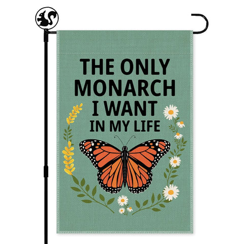 LAGZDFC monarch garden flag with vibrant front pattern for outdoor display.