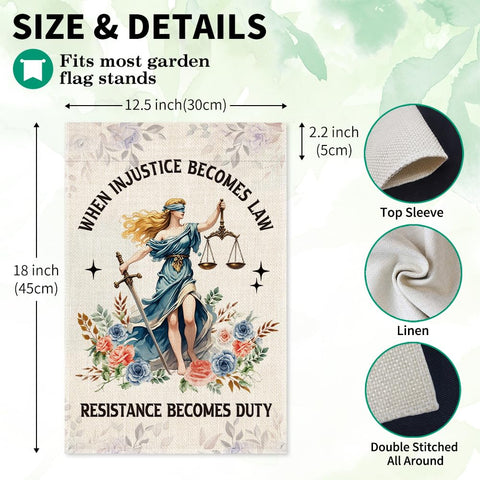 LAGZDFC resistance-becomes-duty flag back view, double-sided versatility for yard display
