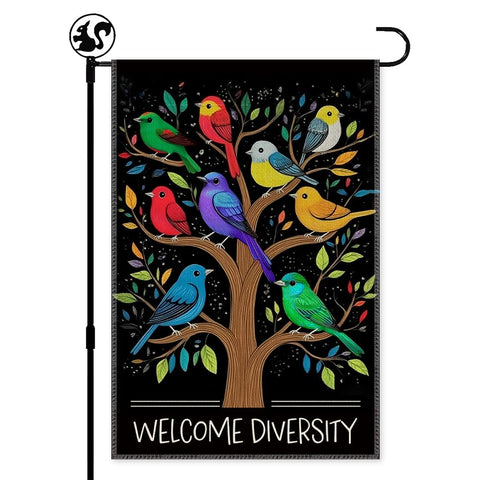 LAGZDFC Welcome Diversity flag front view boosts curb appeal for homes