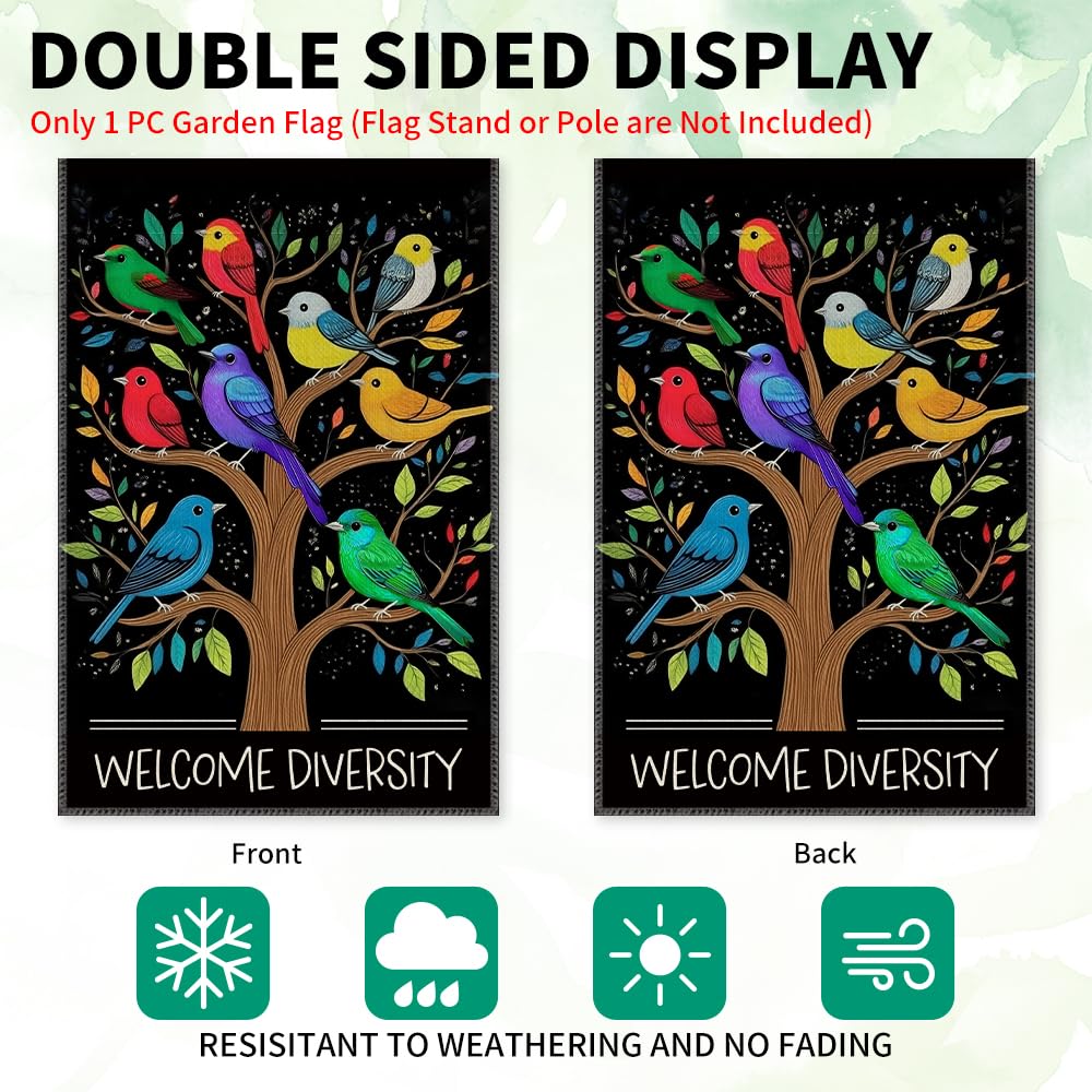 LAGZDFC Welcome Diversity flag sleeve detail fits most flagpoles for easy setup