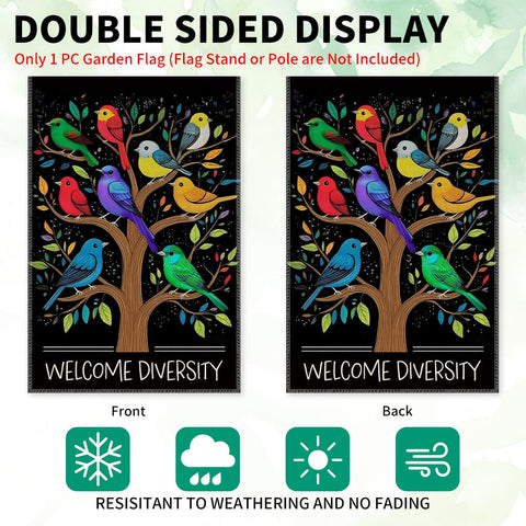 LAGZDFC Welcome Diversity flag sleeve detail fits most flagpoles for easy setup