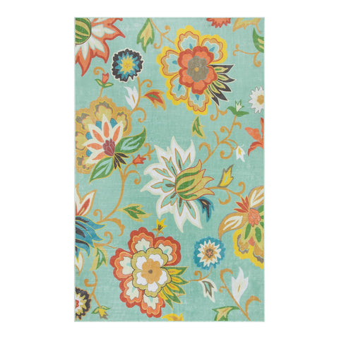 Lahome portable floral rug suits camping RV trips for quick, comfortable setup.