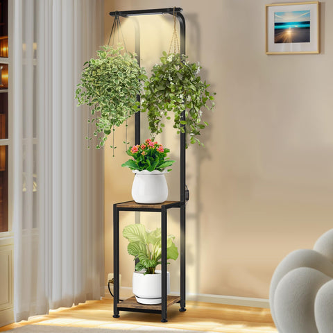 Laiduoleoe plant stand with grow lights 65inch for vibrant indoor gardening.