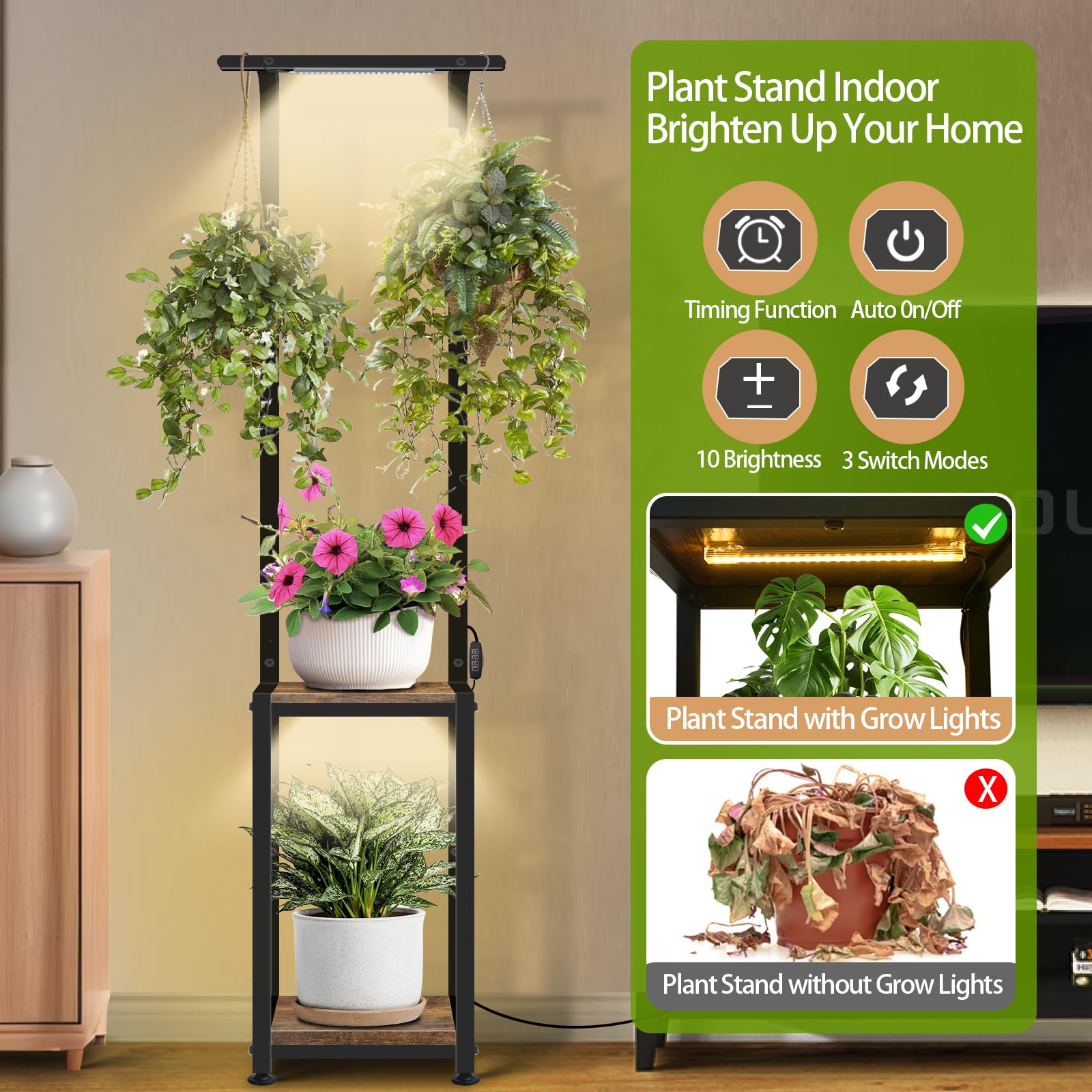 Laiduoleoe sturdy iron frame keeps heavy pots securely on display.