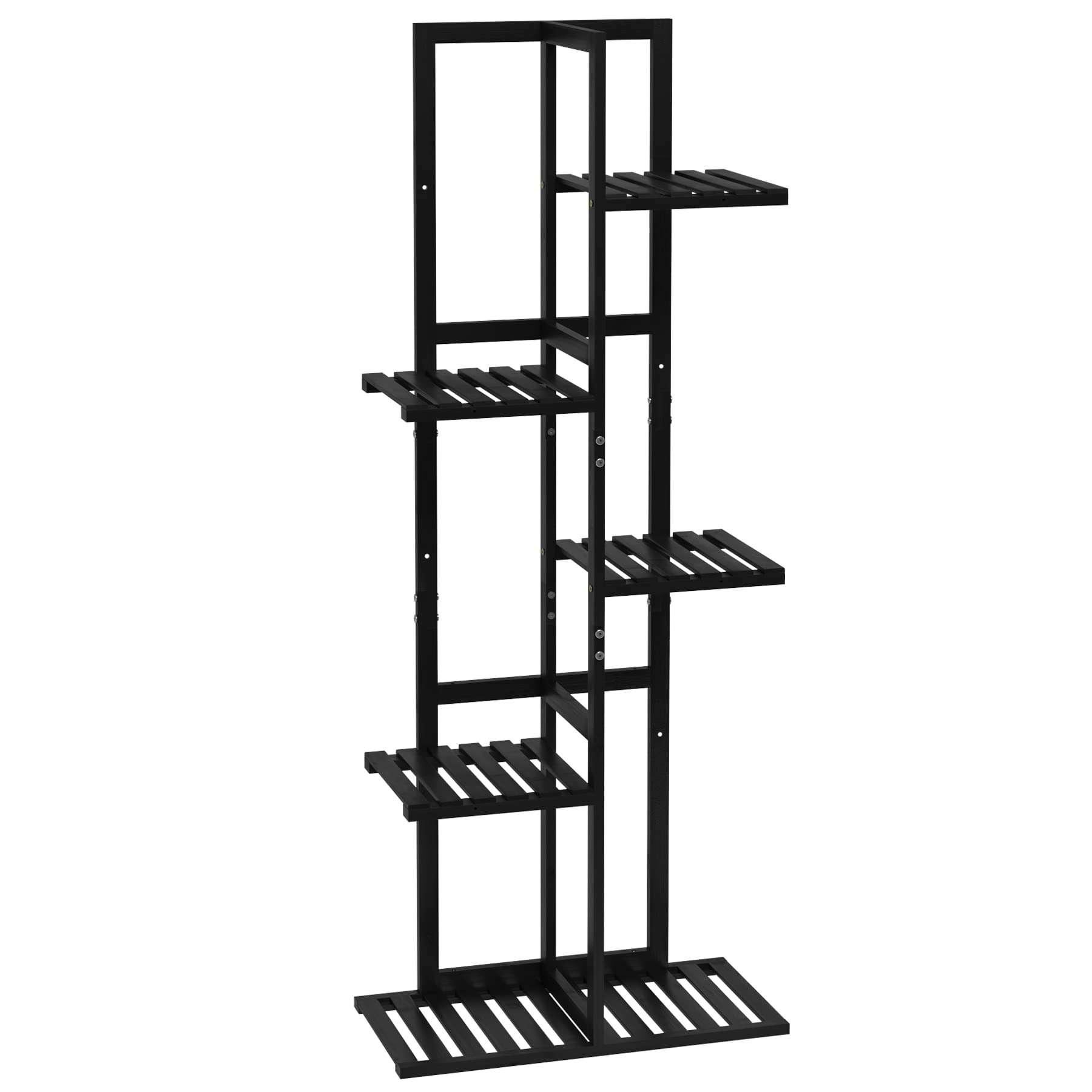Laiensia bamboo plant shelf neatly elevates greenery in a living space.