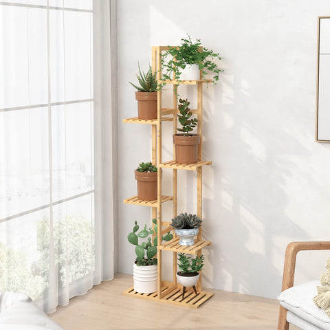 Laiensia multi-function display shelf for plants, books, and keepsakes.