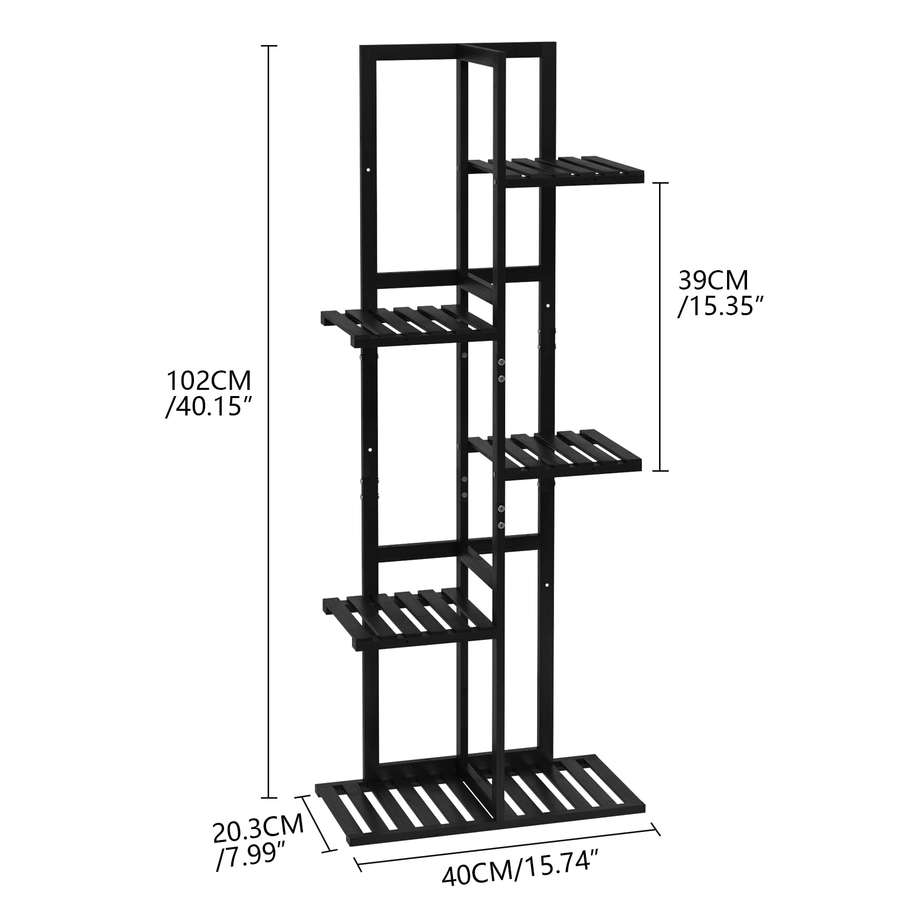 Laiensia wooden plant holder stand with smooth varnished finish.