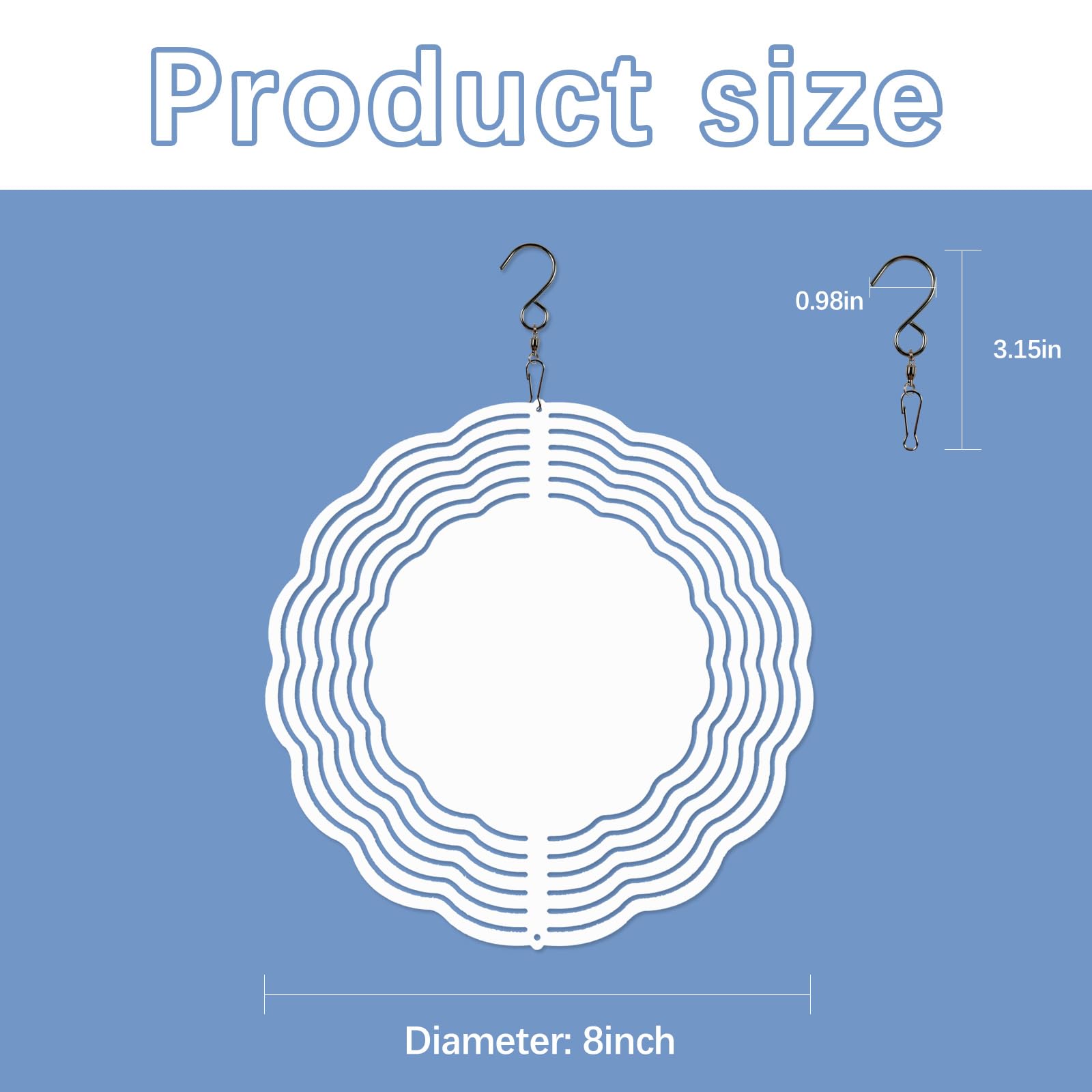 LaiHiulaan 8in sublimation wind spinner blank pack with protective film removal ready