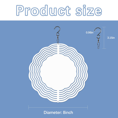 LaiHiulaan 8in sublimation wind spinner blank pack with protective film removal ready
