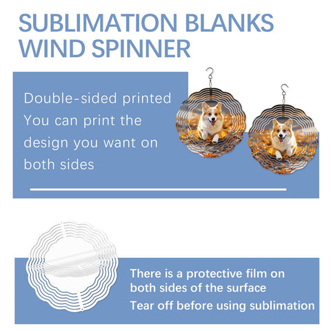 LaiHiulaan 8in wind spinner blank outdoor décor ideal for gifts and events