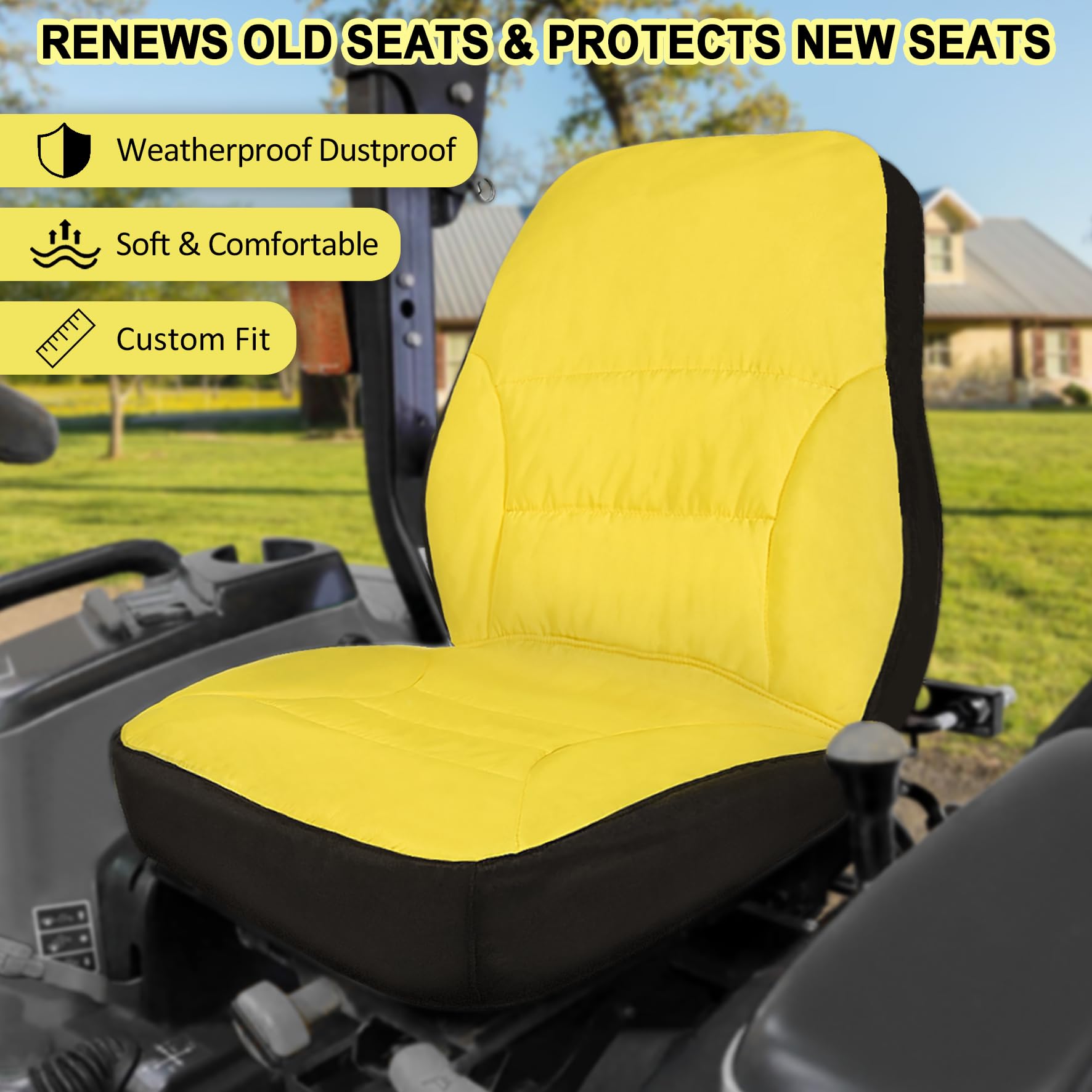 LAIKOU cushioned seat cover adds comfort during long work sessions.