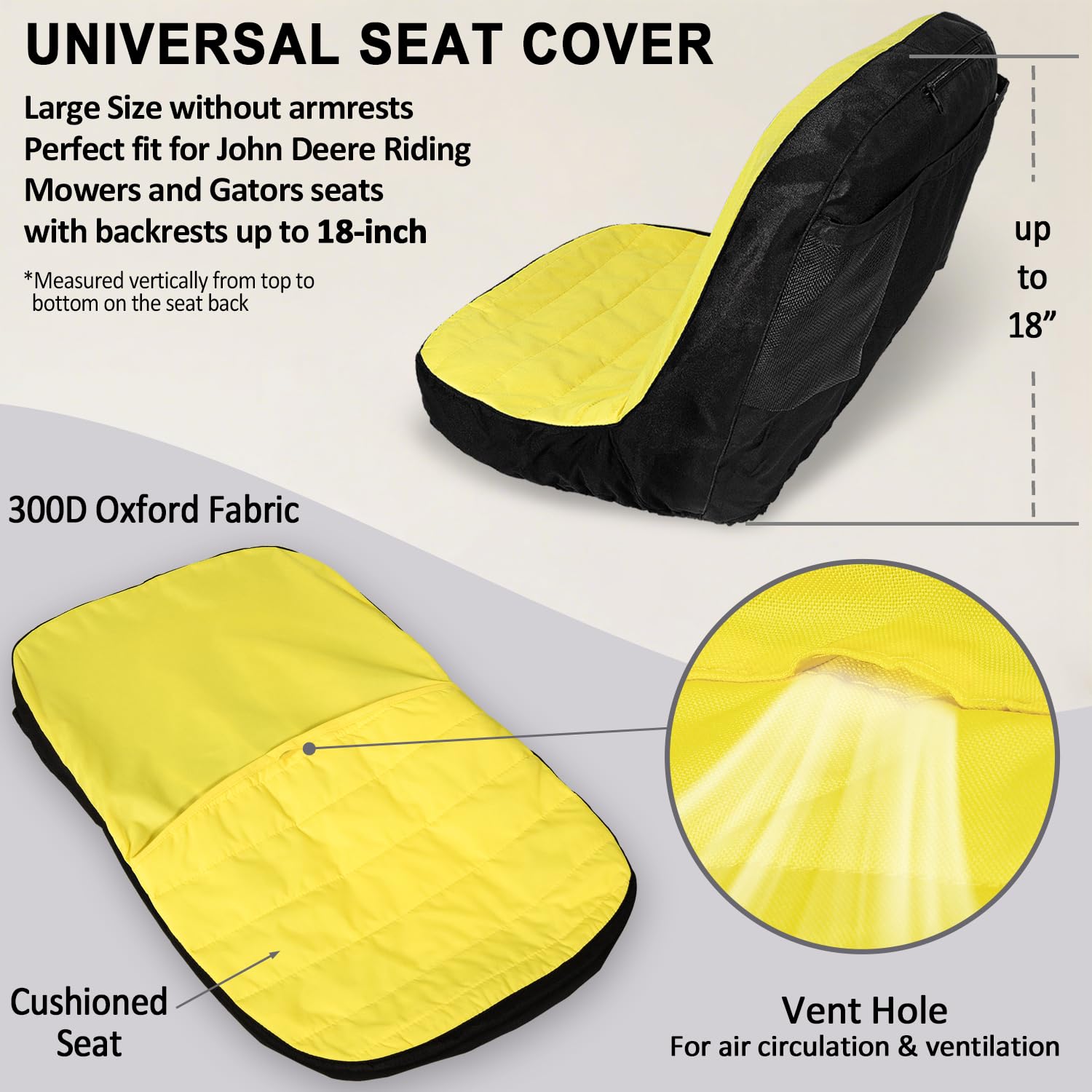 LAIKOU John Deere LP92334 compatible seat cover provides durable protection