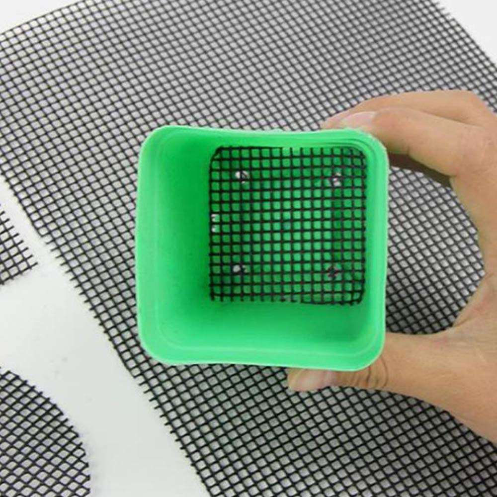 Lainrrew flower pot drainage mesh 2-inch demonstrating airflow and leak prevention.