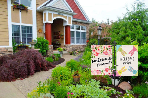 Lairies outdoor flag stand ideal for front doors or backyards, easy ground installation
