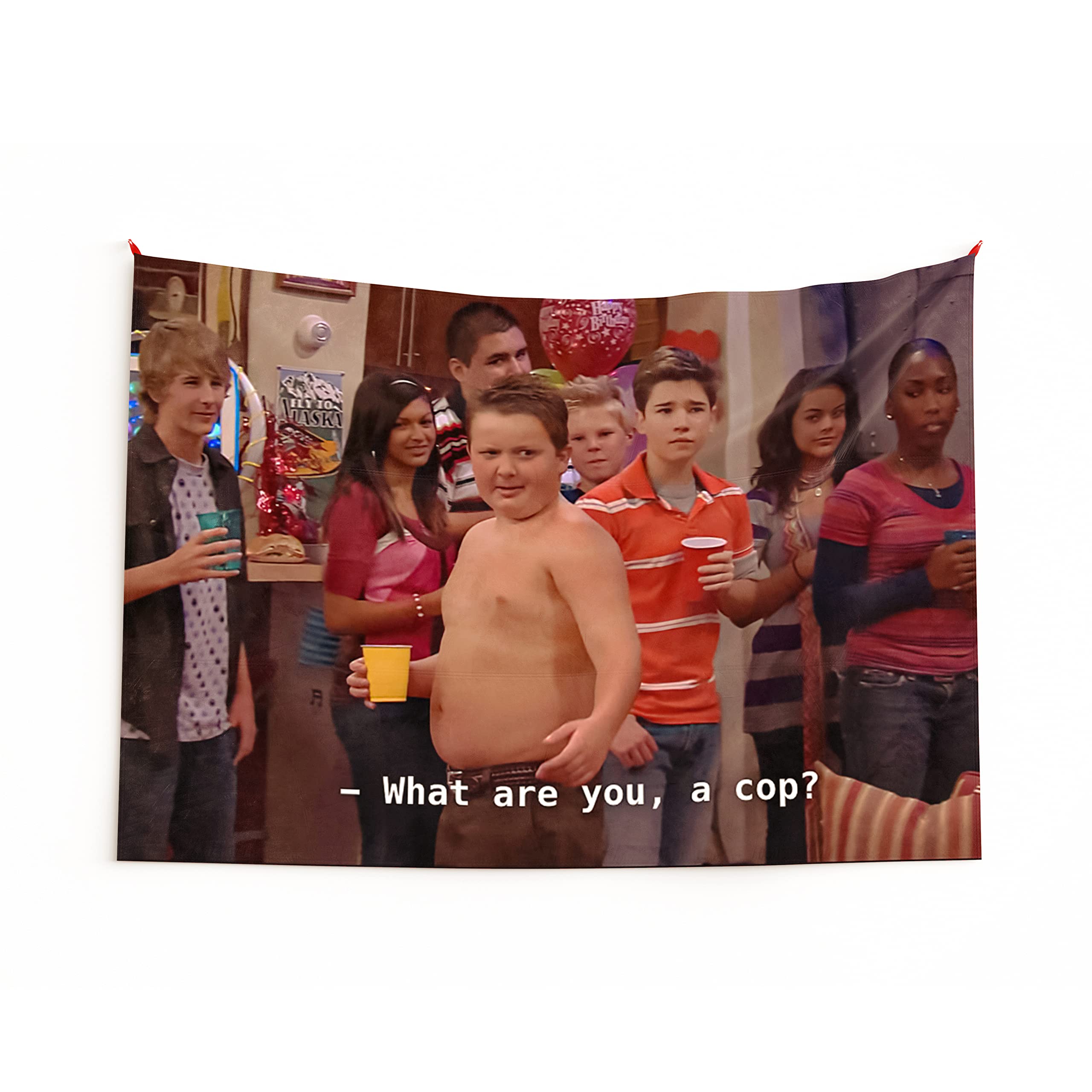 LAIX Gibby dorm flag front view showing bold meme artwork for dorm walls