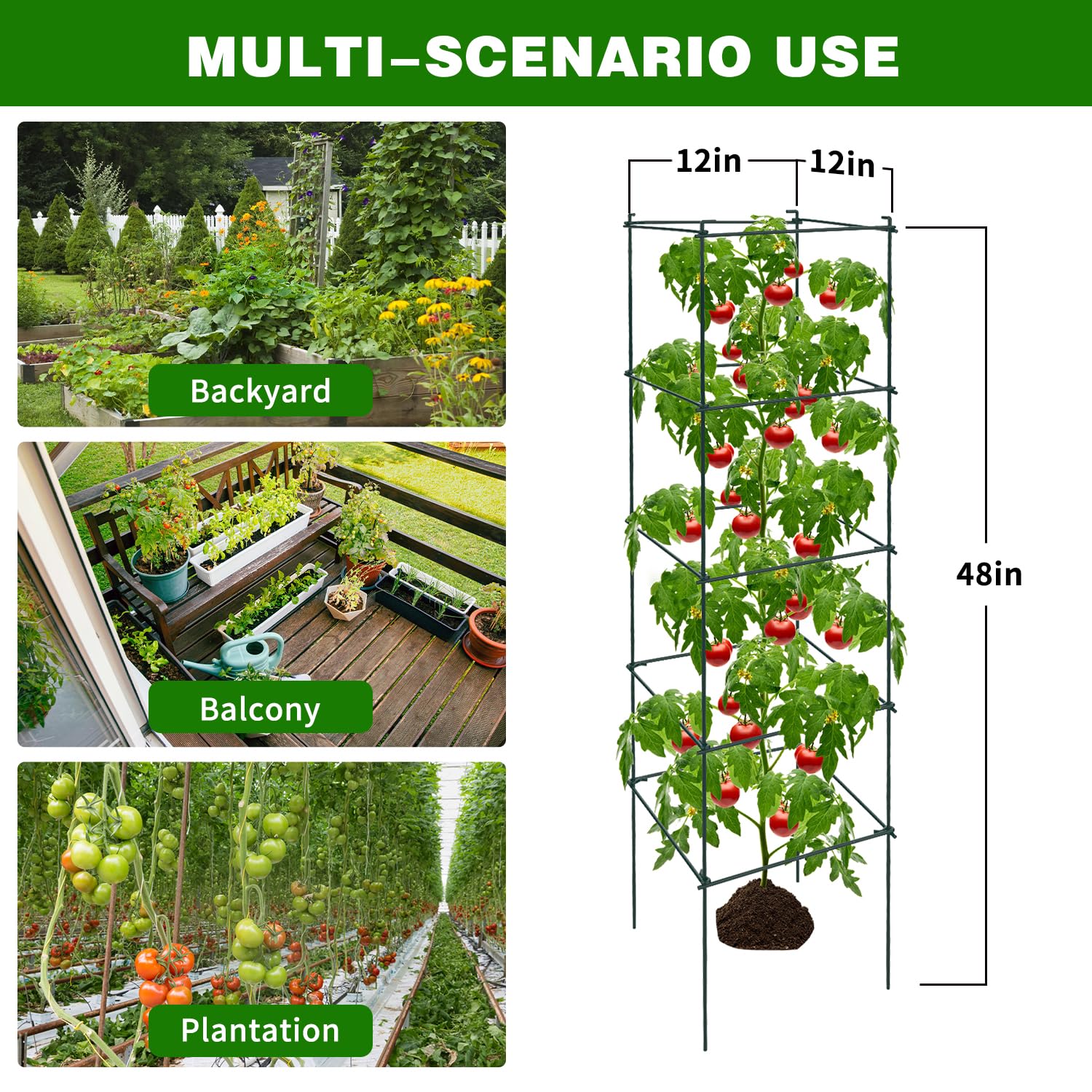 LAKNUAL green metal trellis blends with greenery while providing sturdy support.