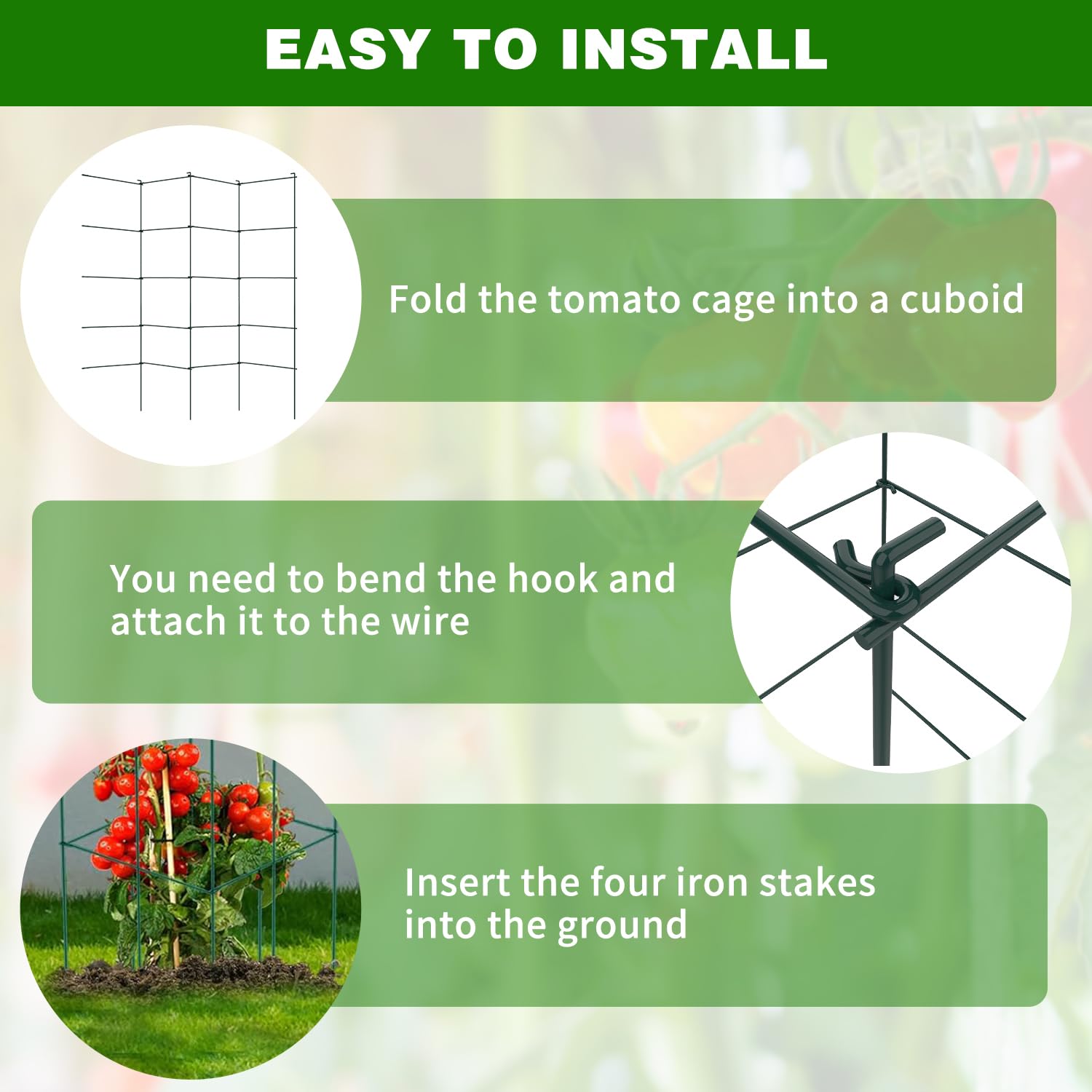 LAKNUAL versatile plant support cage for tomatoes, cucumbers, flowers.