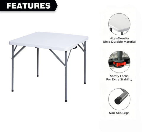 Lakhow folding table carrying handle enables easy transport.