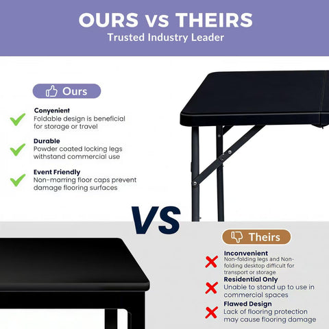 Lakhow easy-carry handle enables quick transport of the table.