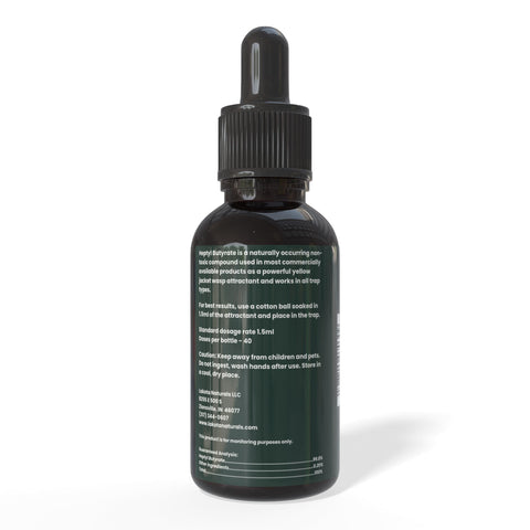 Lakota Naturals Heptyl Butyrate bottle closeup with clear labeling.