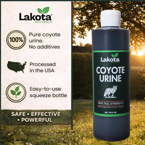 Lakota Naturals raccoon-deterrent protects trash and garden beds