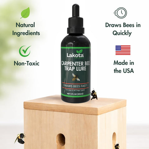 Lakota lure attracts carpenter bees to outdoor traps.