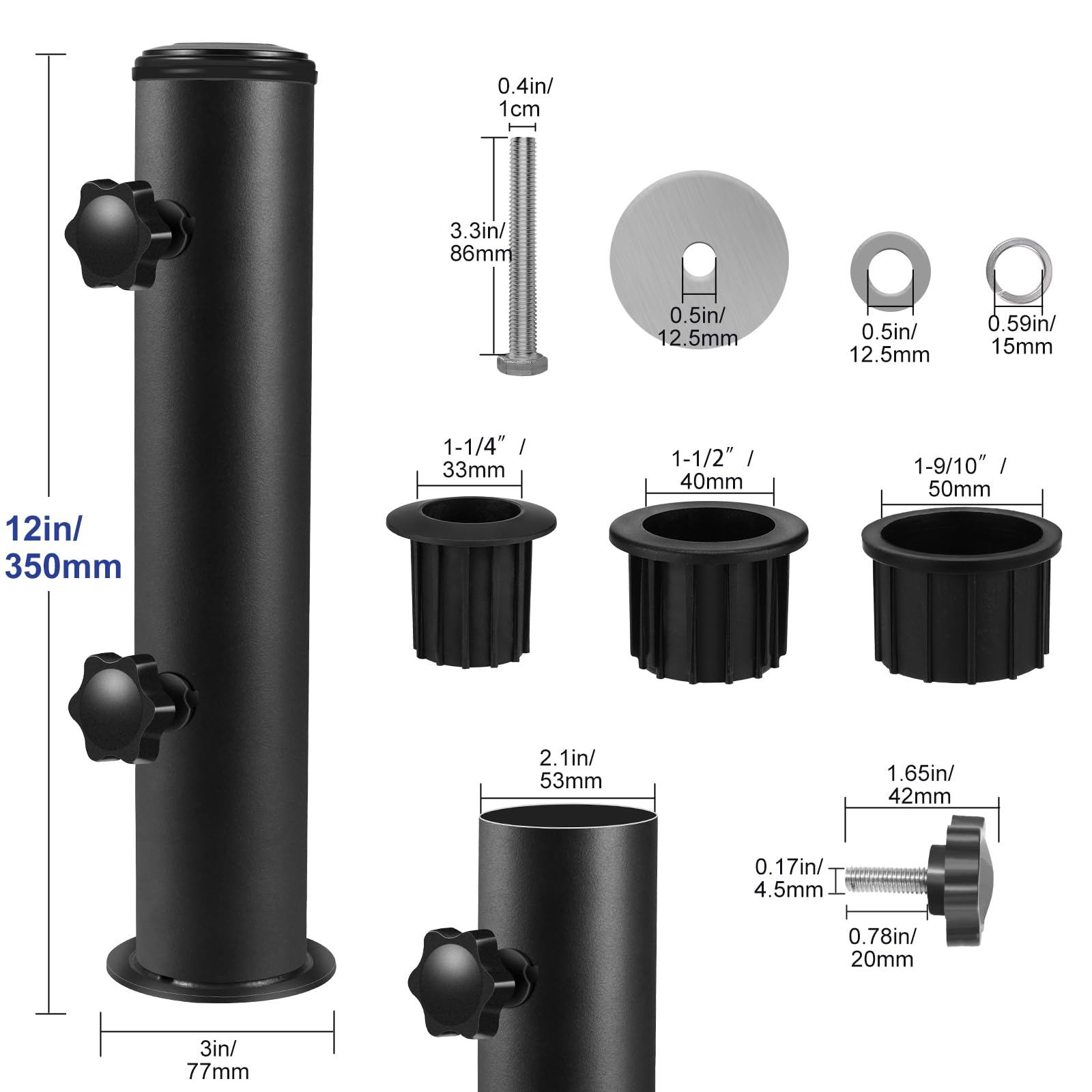 Lalafancy includes bolts and washers to fasten to concrete, metal, or wood.